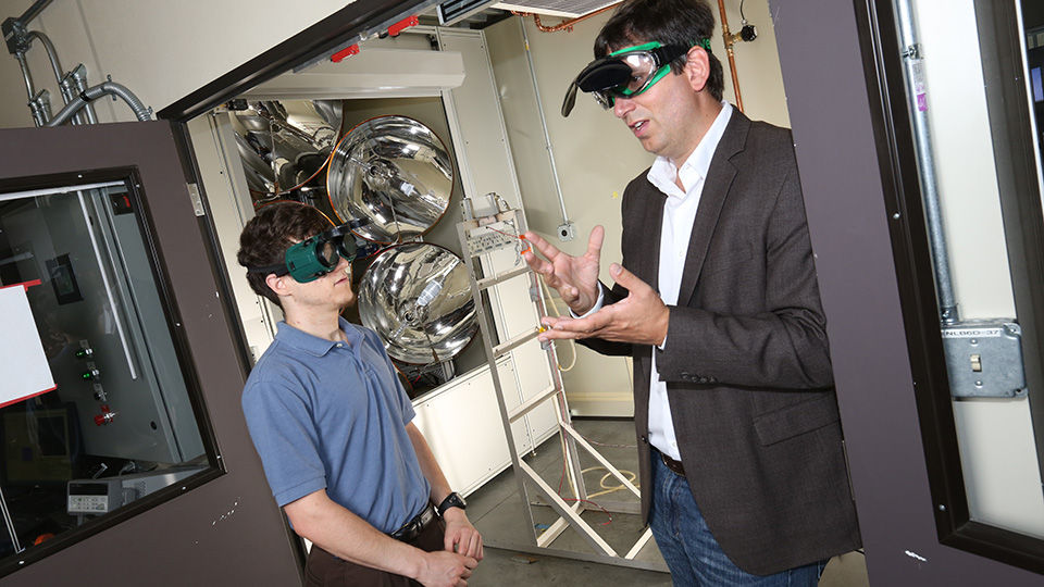 Peter Loutzenhiser with his student