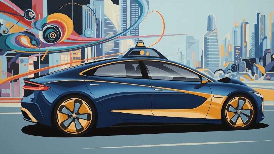 Graphical Illustration of a futuristic car